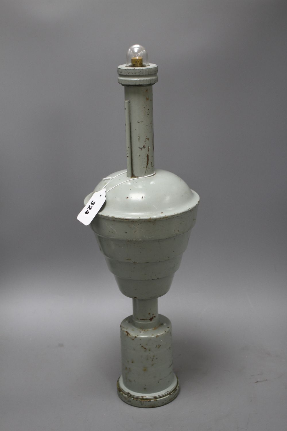 A Londex pale blue Royal Naval floating signal lamp, numbered AP16213 1961, height 53cm